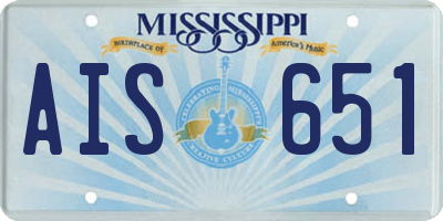 MS license plate AIS651
