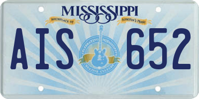 MS license plate AIS652