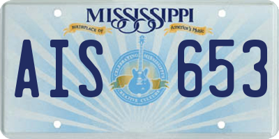 MS license plate AIS653