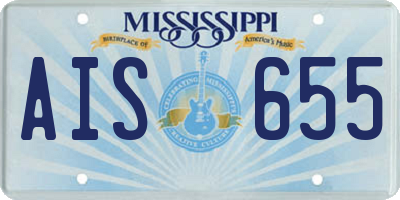 MS license plate AIS655