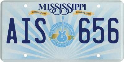 MS license plate AIS656