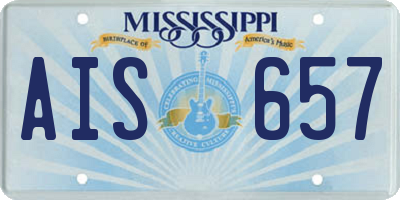 MS license plate AIS657