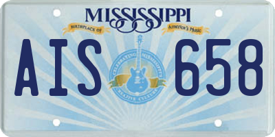 MS license plate AIS658