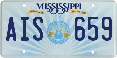 MS license plate AIS659