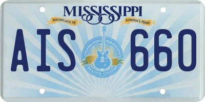 MS license plate AIS660