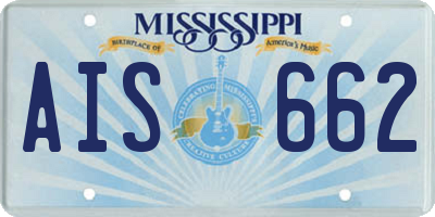 MS license plate AIS662