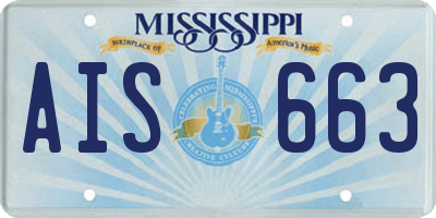 MS license plate AIS663