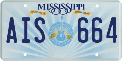 MS license plate AIS664