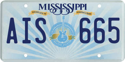 MS license plate AIS665