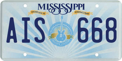 MS license plate AIS668
