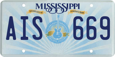 MS license plate AIS669