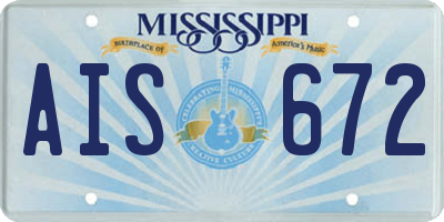 MS license plate AIS672