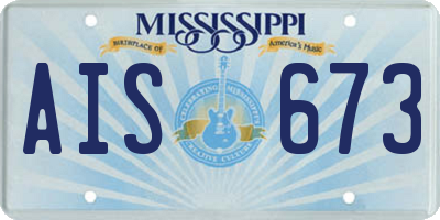 MS license plate AIS673