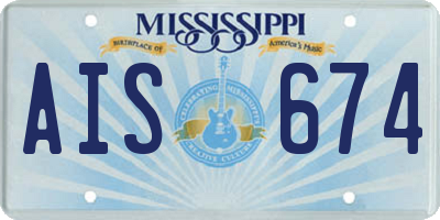 MS license plate AIS674