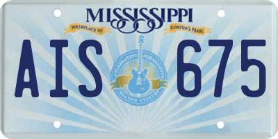 MS license plate AIS675