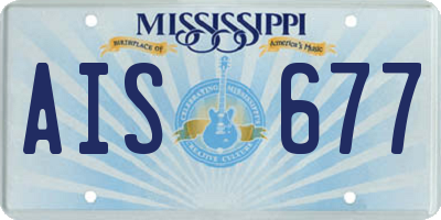MS license plate AIS677