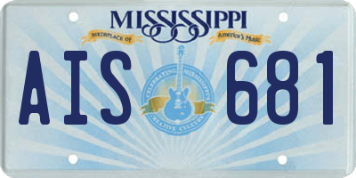 MS license plate AIS681