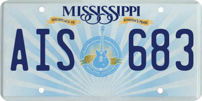 MS license plate AIS683