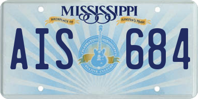 MS license plate AIS684