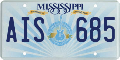 MS license plate AIS685