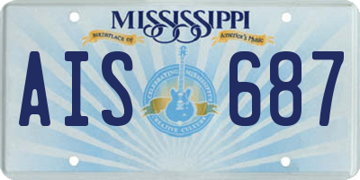 MS license plate AIS687