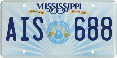 MS license plate AIS688