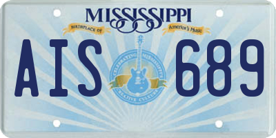 MS license plate AIS689