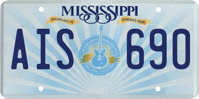 MS license plate AIS690