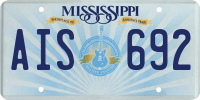 MS license plate AIS692