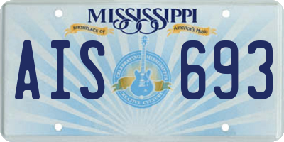 MS license plate AIS693