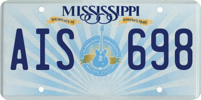 MS license plate AIS698