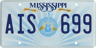 MS license plate AIS699