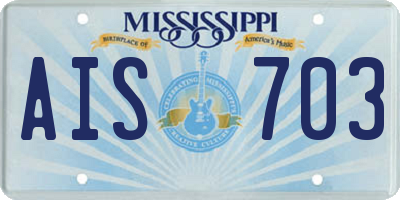 MS license plate AIS703