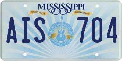 MS license plate AIS704