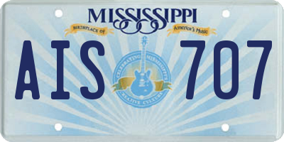 MS license plate AIS707