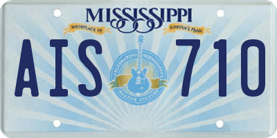 MS license plate AIS710