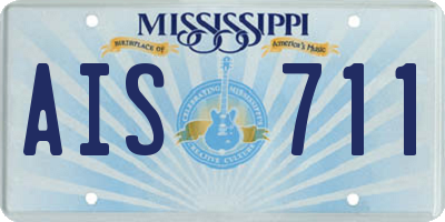 MS license plate AIS711