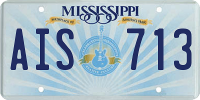MS license plate AIS713