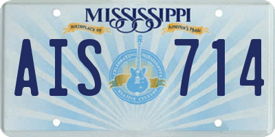 MS license plate AIS714