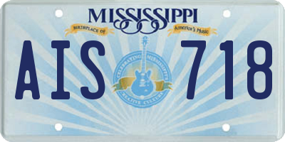 MS license plate AIS718