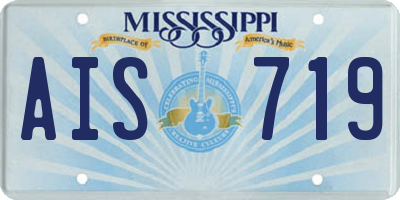 MS license plate AIS719