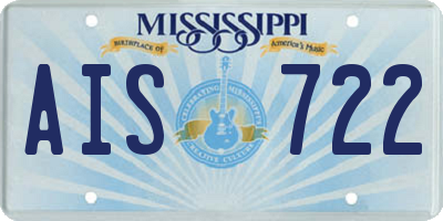 MS license plate AIS722