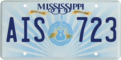 MS license plate AIS723