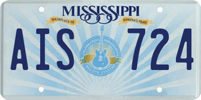 MS license plate AIS724