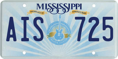 MS license plate AIS725