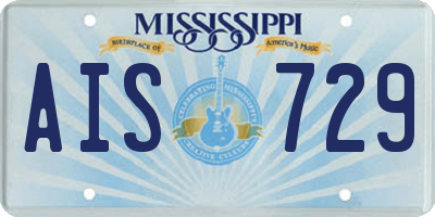 MS license plate AIS729