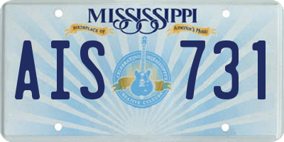 MS license plate AIS731