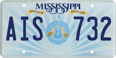 MS license plate AIS732