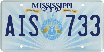 MS license plate AIS733