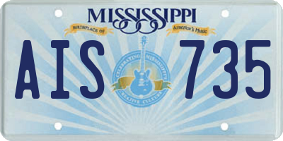 MS license plate AIS735